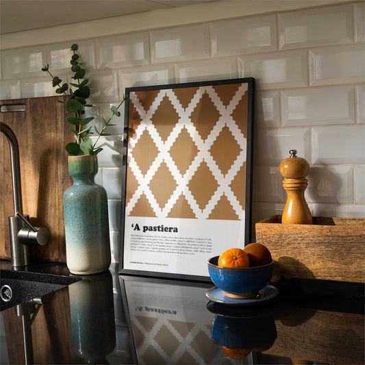 stampa con illustrazione della pastiera napoletana