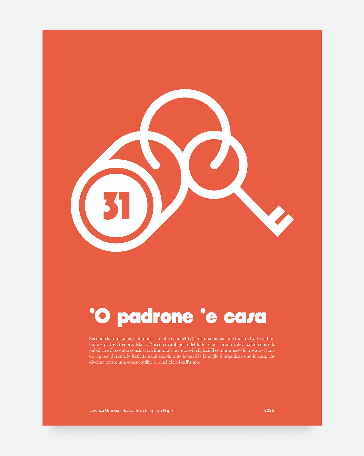 Poster Smorfia 31 ‘O Padrone ‘e Casa – chiavi di casa e tradizione napoletana | Posteria Verace