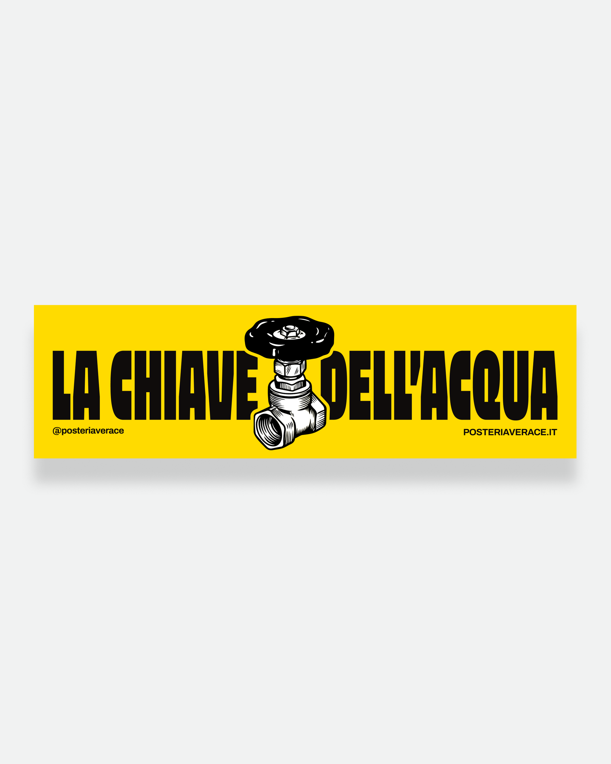 Sticker Chiave dell'Acqua – adesivo napoletano in vinile su sfondo bianco | Posteria Verace