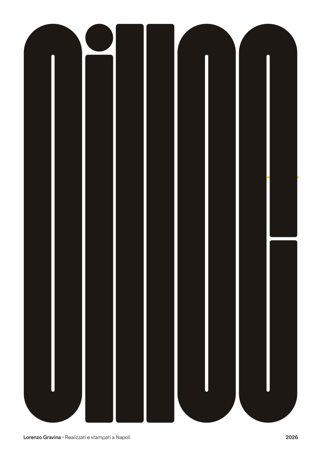 Poster Oilloc – composizione tipografica napoletana su carta opaca 230gr | Posteria Verace