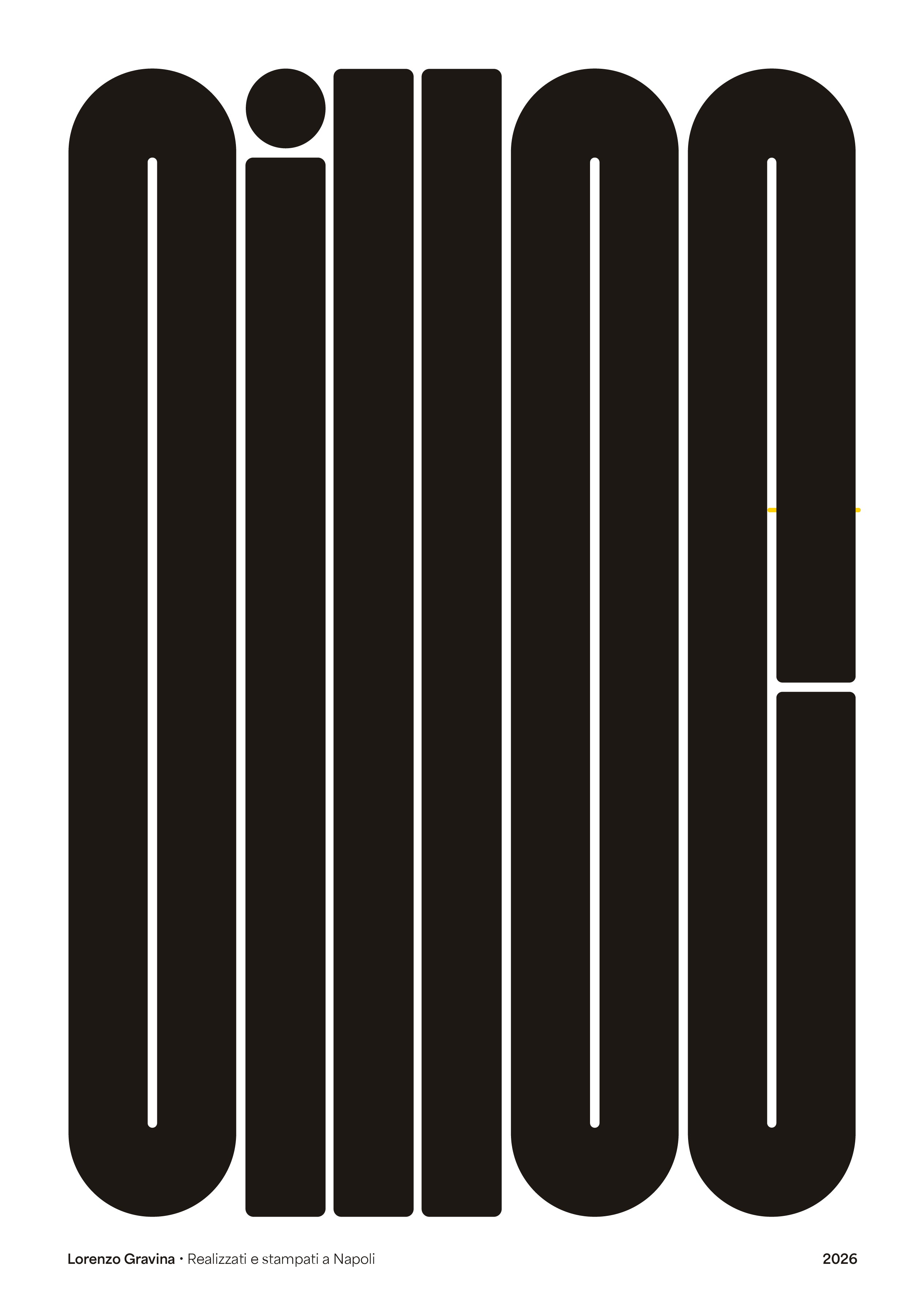 Poster Oilloc – composizione tipografica napoletana su carta opaca 230gr | Posteria Verace