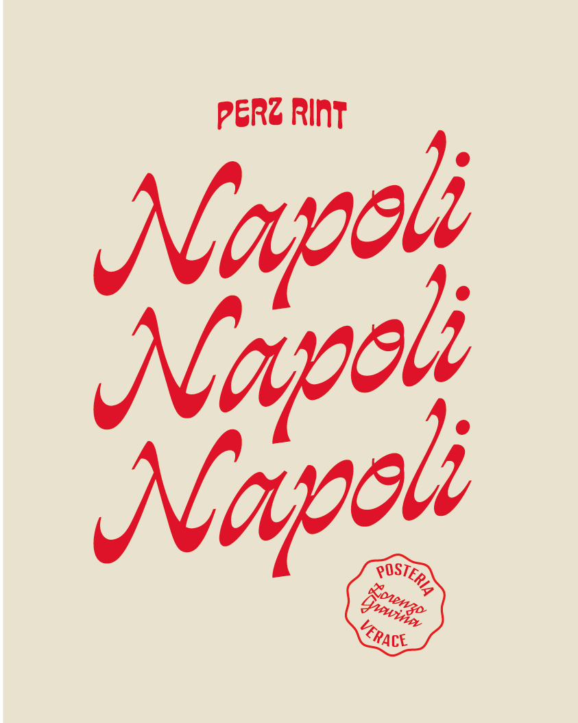 Shopper napoletana canvas naturale stampa rossa Napoli Napoli Napoli - Posteria Verace