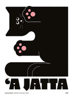 Tavola grafica del poster Smorfia 3 'A Jatta – gatto nero con zampette rosa | Posteria Verace