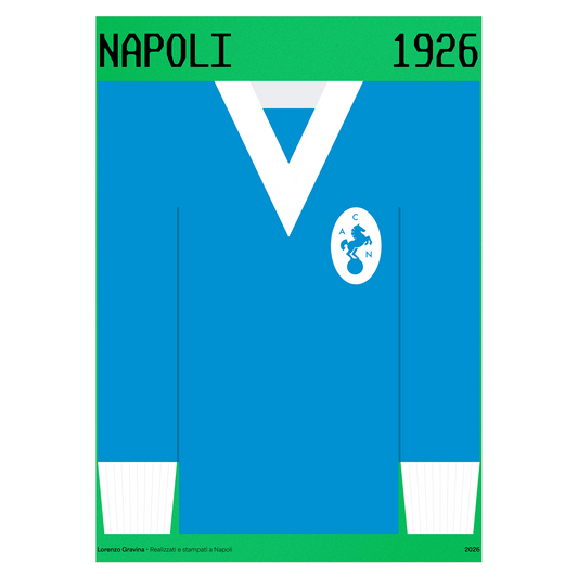 Poster Napoli 1926 – centenario maglia storica SSC Napoli, stampa tipografica | Posteria Verace