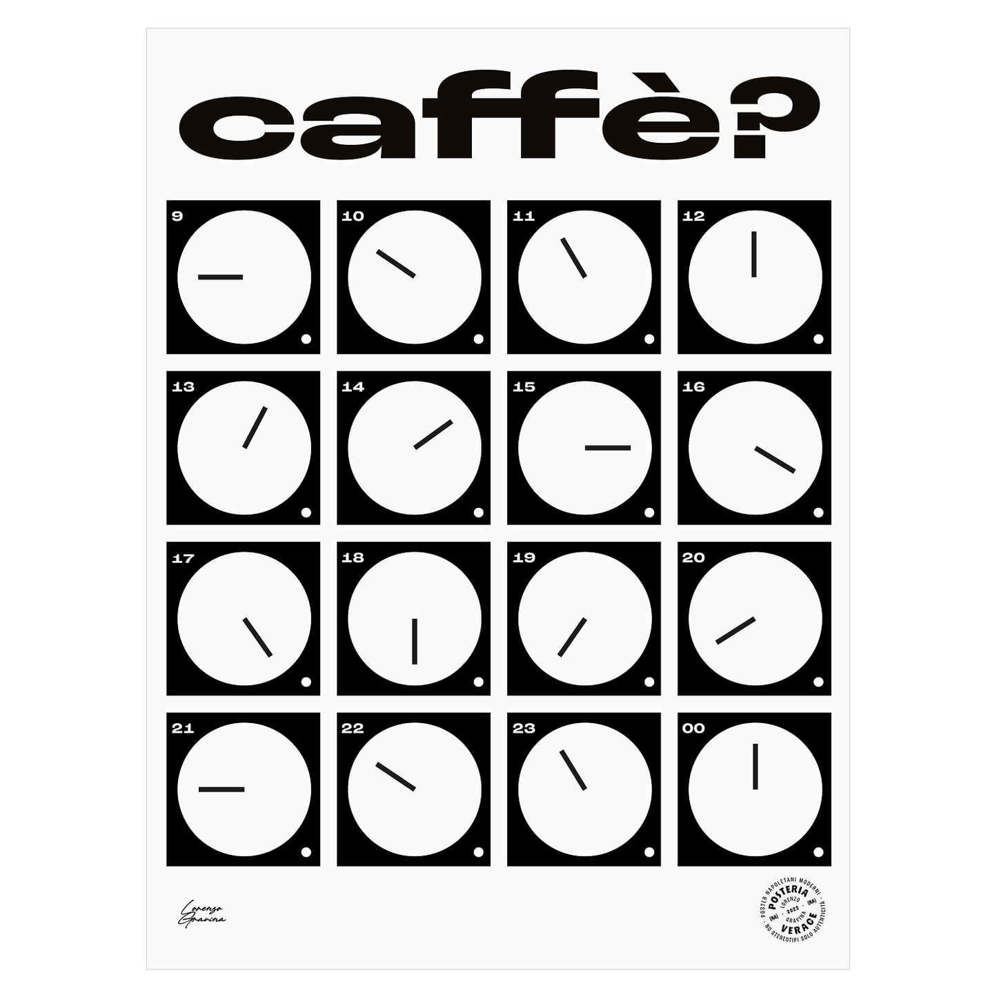 Poster Caffè? – rito del caffè napoletano, stampa tipografica | Posteria Verace