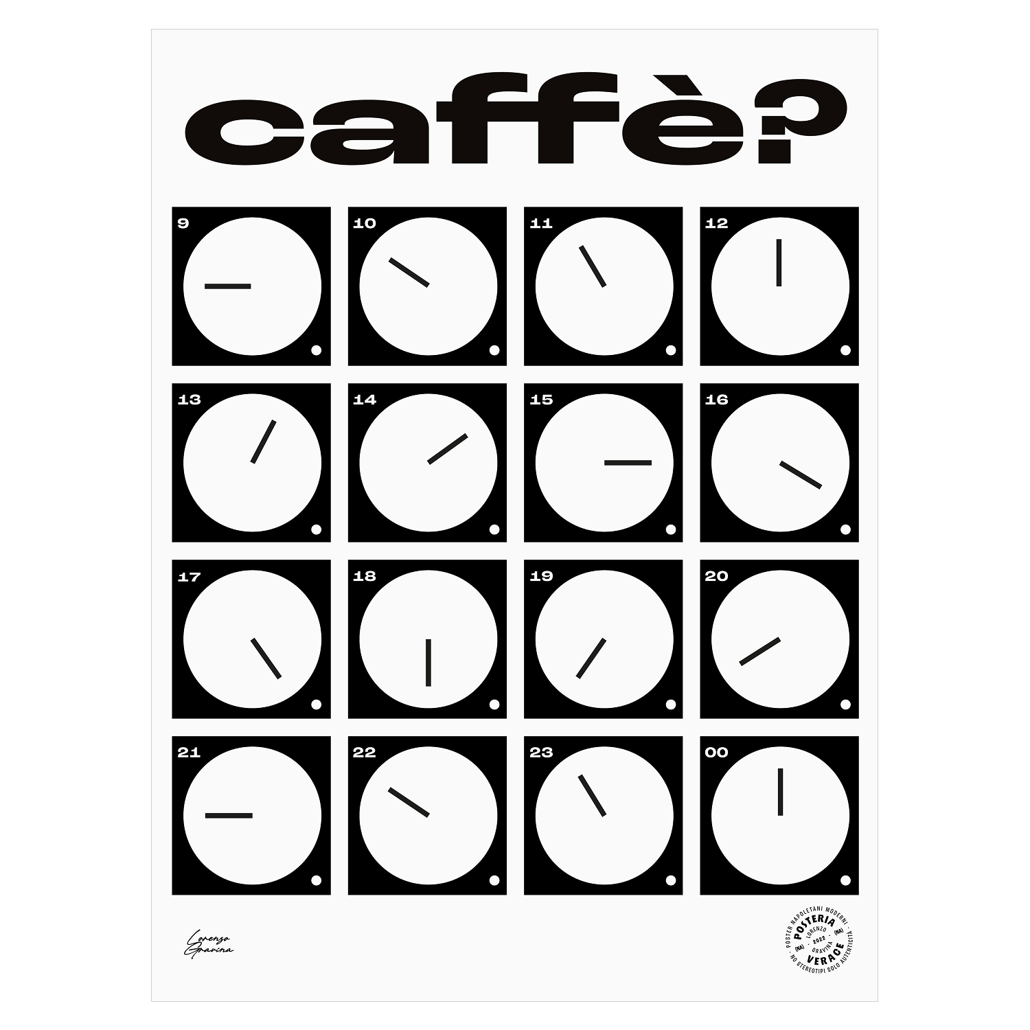 Poster Caffè? – rito del caffè napoletano, stampa tipografica | Posteria Verace