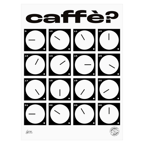 Poster Caffè? – rito del caffè napoletano, stampa tipografica | Posteria Verace