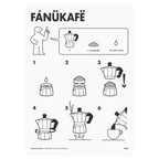 Poster FanuCafè – manuale di istruzioni in stile IKEA per il caffè napoletano | Posteria Verace