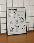 Dettaglio del poster FANUCAFE in stile manuale di istruzioni IKEA – caffè napoletano | Posteria Verace
