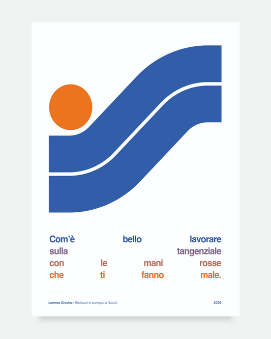 Poster Pino Daniele 'Tangenziale di Napoli' – stampa tipografica su carta 230gr | Posteria Verace