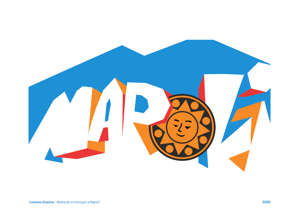 Poster Napoli 26 – stampa tipografica su carta opaca 230gr, vista frontale | Posteria Verace