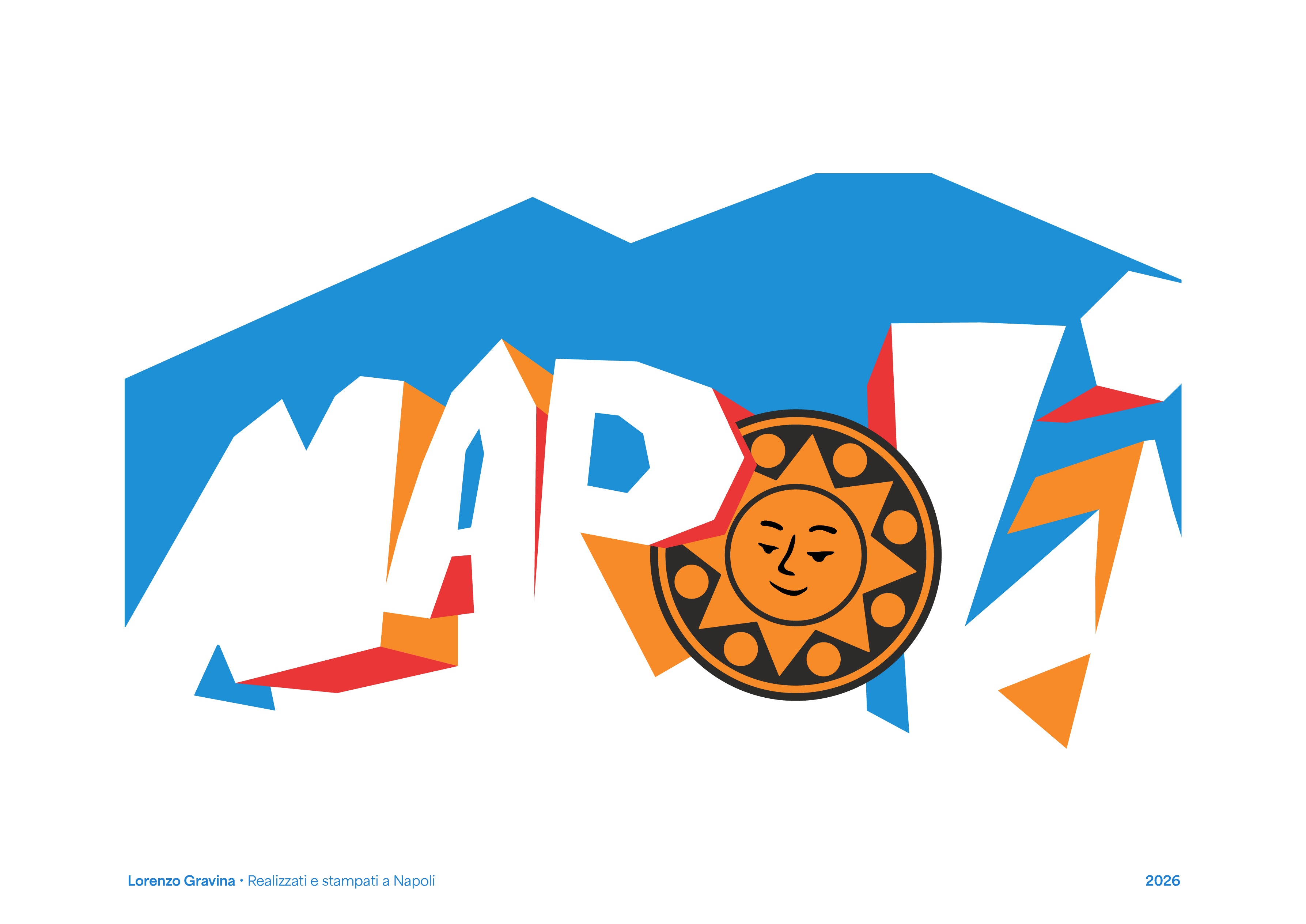 Poster Napoli 26 – stampa tipografica su carta opaca 230gr, vista frontale | Posteria Verace