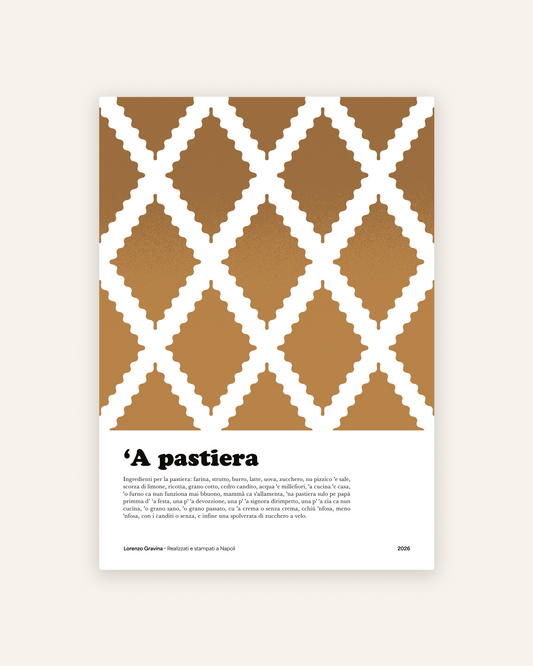 stampa con illustrazione della pastiera napoletana