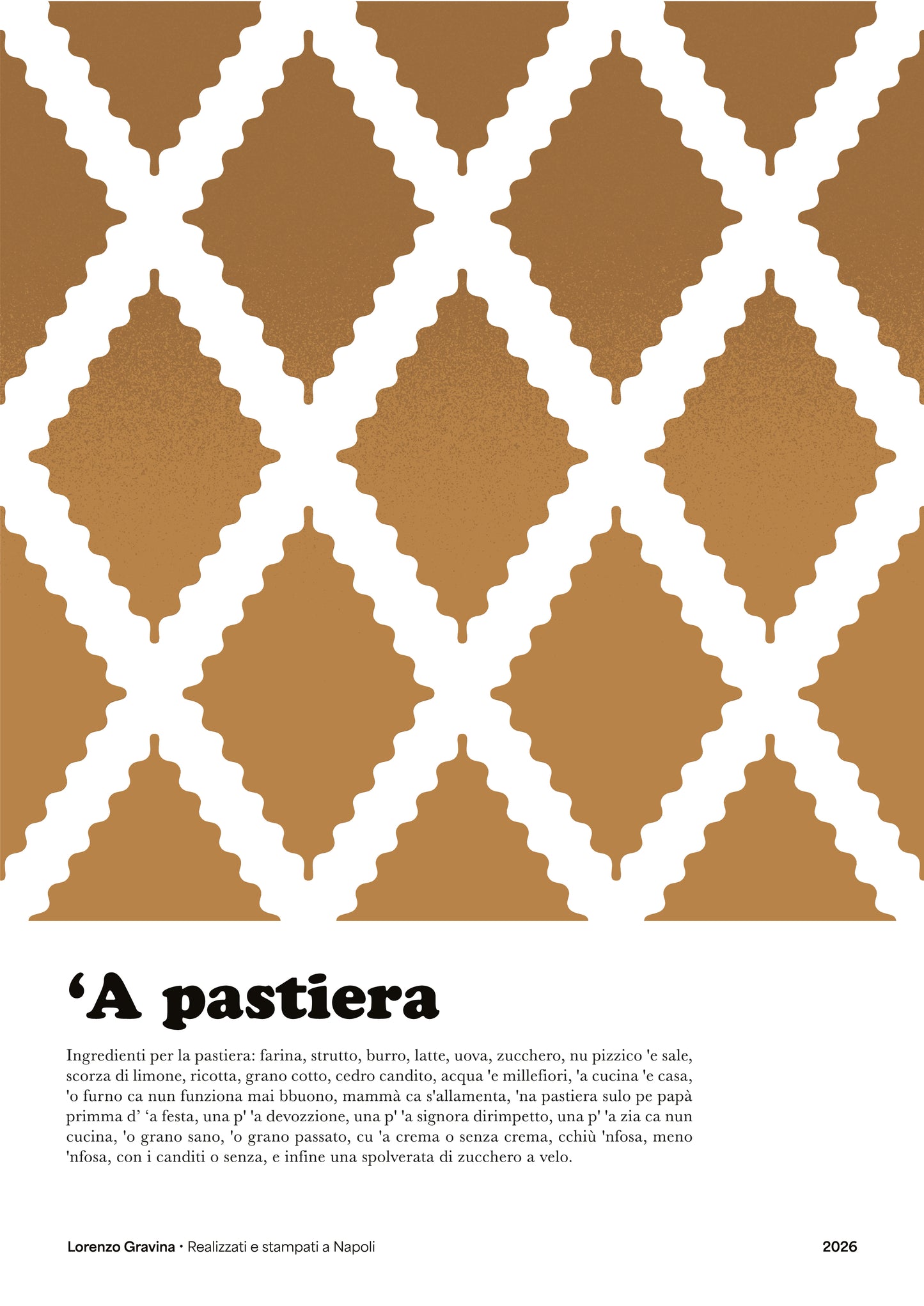Poster Pastiera Napoletana – stampa tipografica su carta opaca 230gr | Posteria Verace