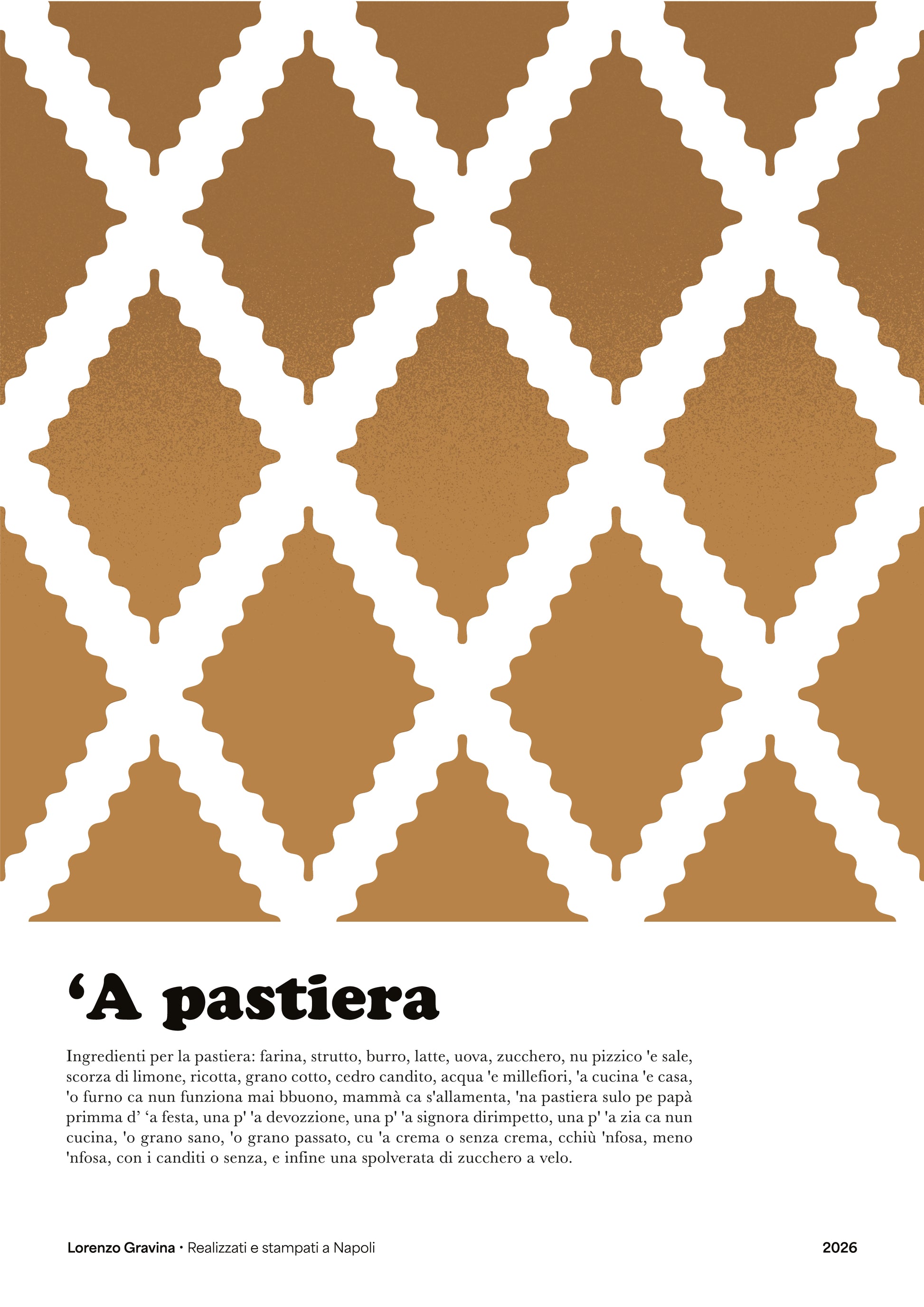 Poster Pastiera Napoletana – stampa tipografica su carta opaca 230gr | Posteria Verace