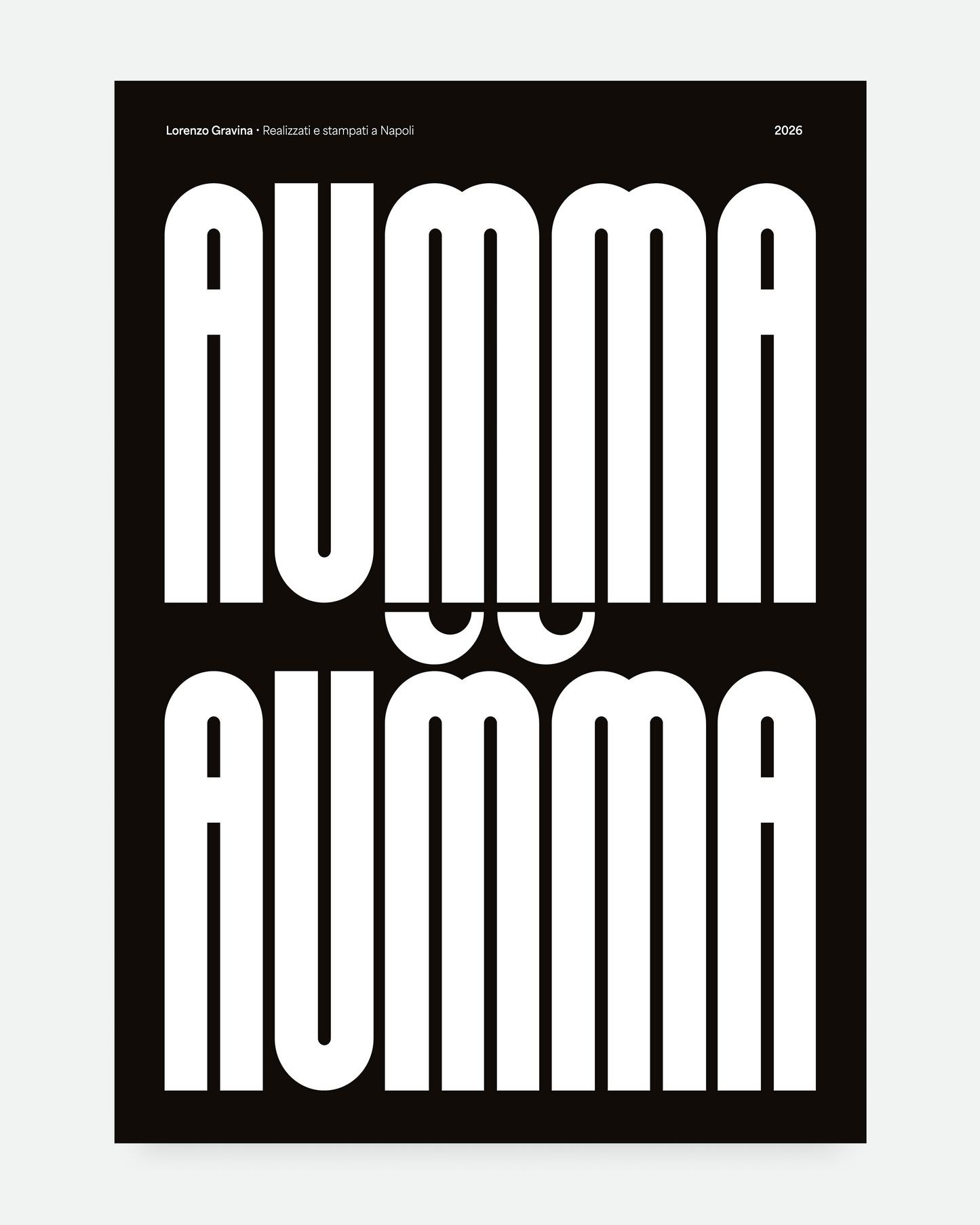 Poster Aumma Aumma – occhi nascosti e tradizione partenopea, stampa napoletana | Posteria Verace