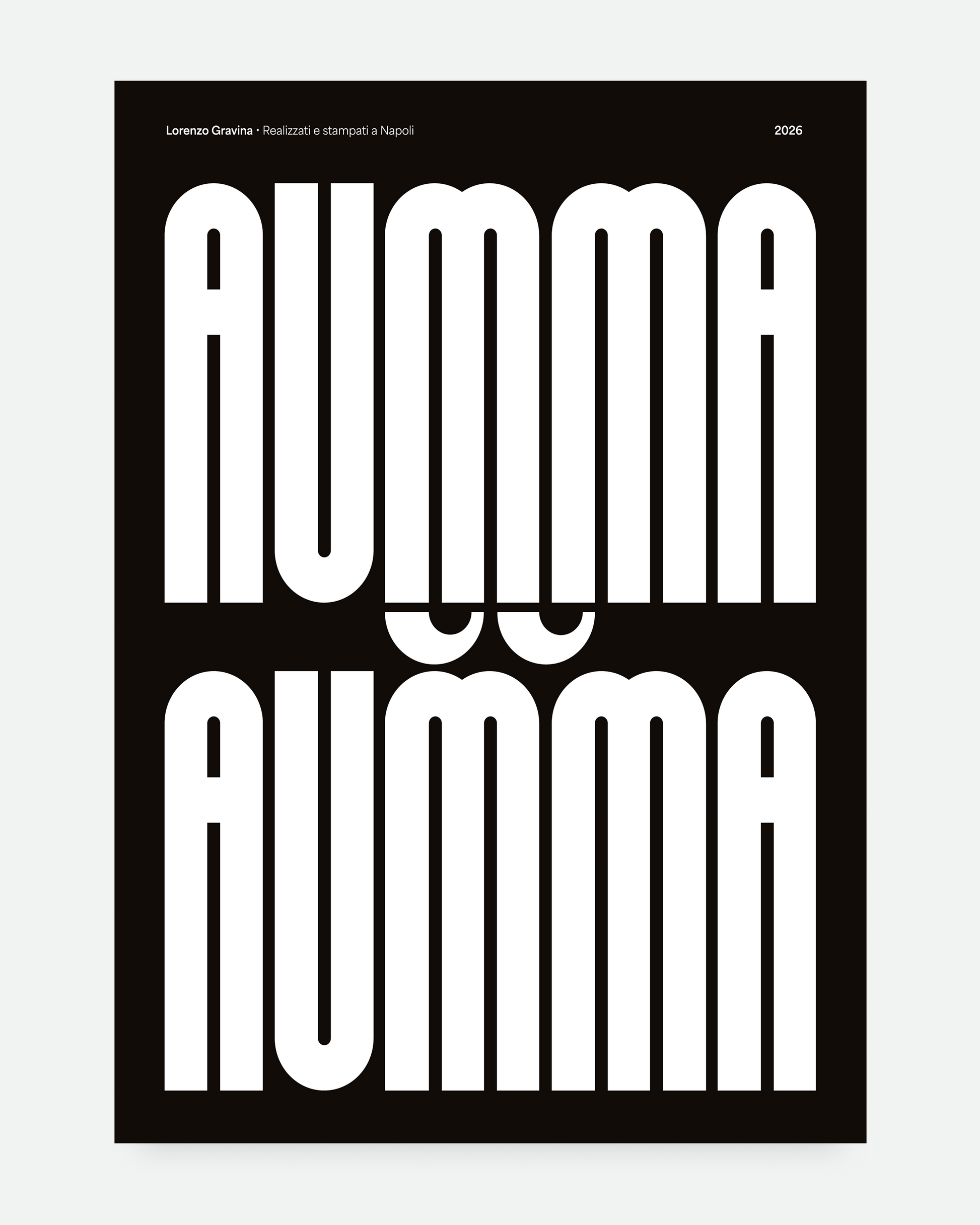 Poster Aumma Aumma – occhi nascosti e tradizione partenopea, stampa napoletana | Posteria Verace