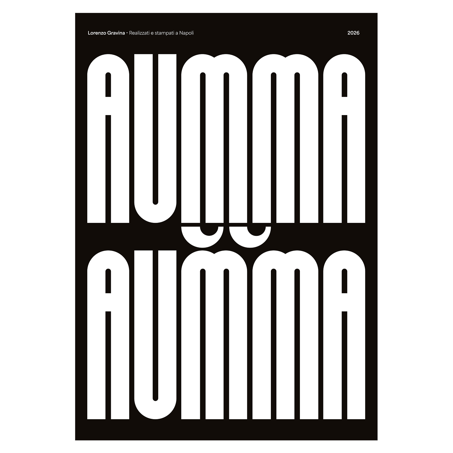 Poster Aumma Aumma – modo di dire napoletano, stampa tipografica | Posteria Verace