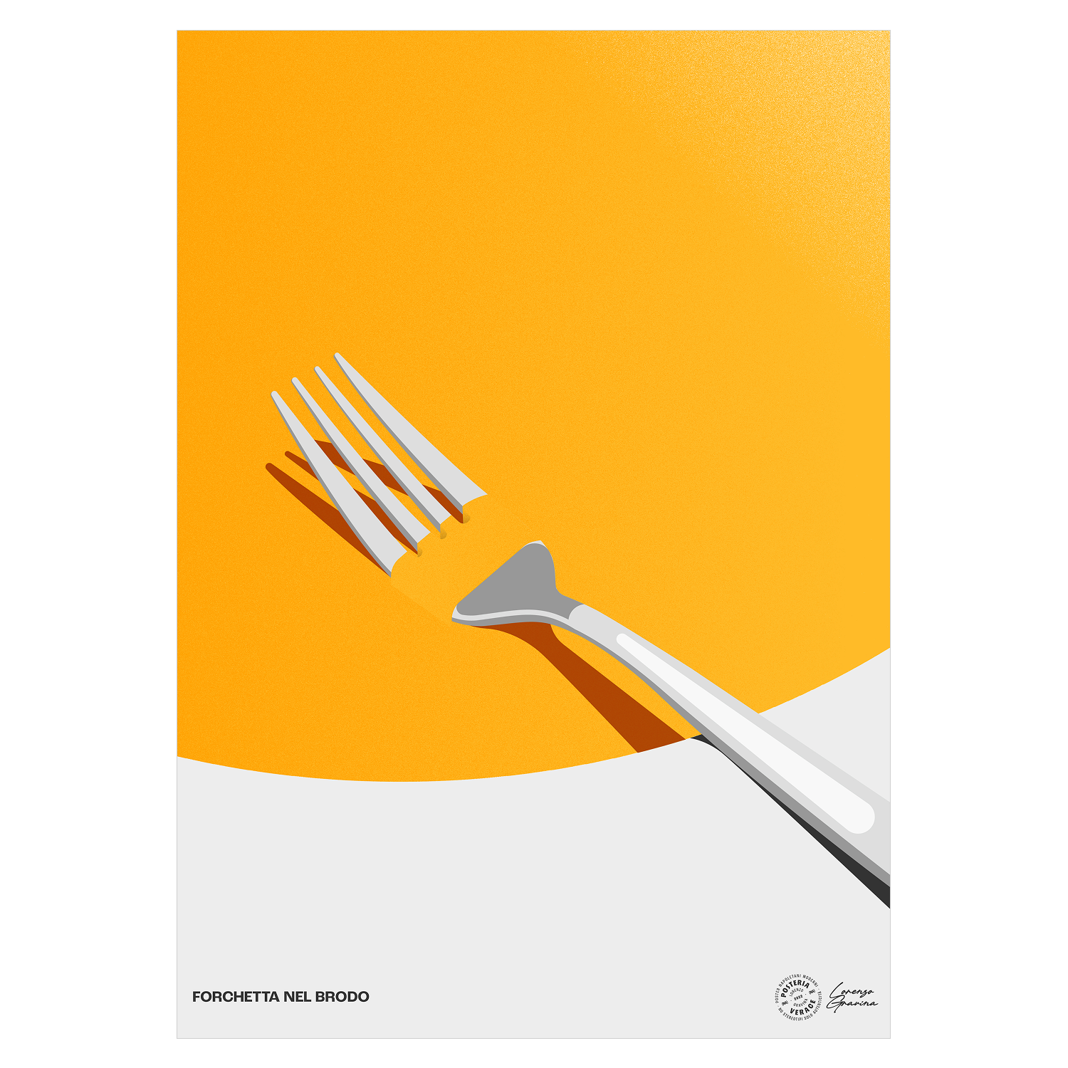 Poster Forchetta nel Brodo – detto napoletano illustrato, stampa tipografica | Posteria Verace
