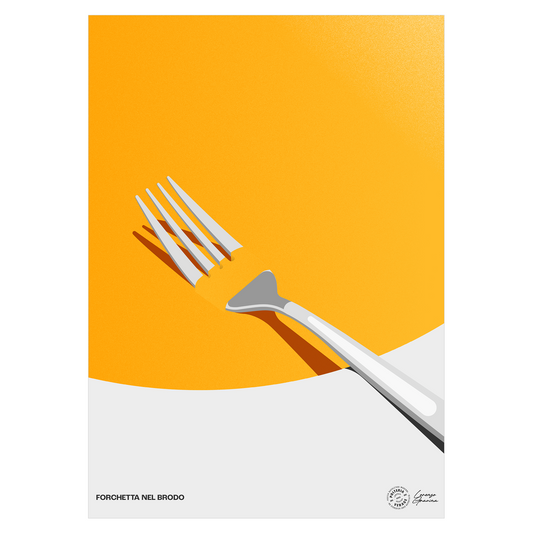 Poster Forchetta nel Brodo – detto napoletano illustrato, stampa tipografica | Posteria Verace