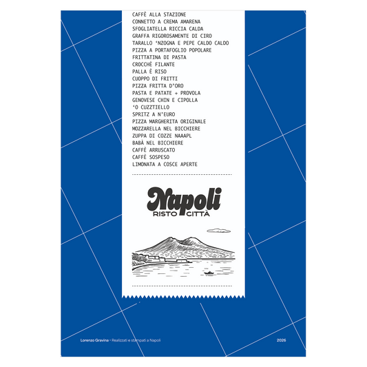 Poster Il Conto – scontrino e ironia sul turismo a Napoli, stampa tipografica | Posteria Verace