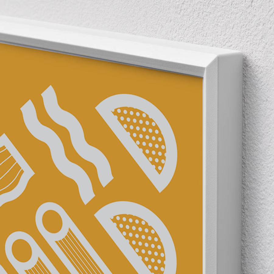 Poster mignon Pasta e patate, formato 13x18 cm con cornice bianca inclusa, Posteria Verace