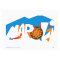 Poster Napoli 26 – architettura tipografica col Vesuvio, design napoletano | Posteria Verace