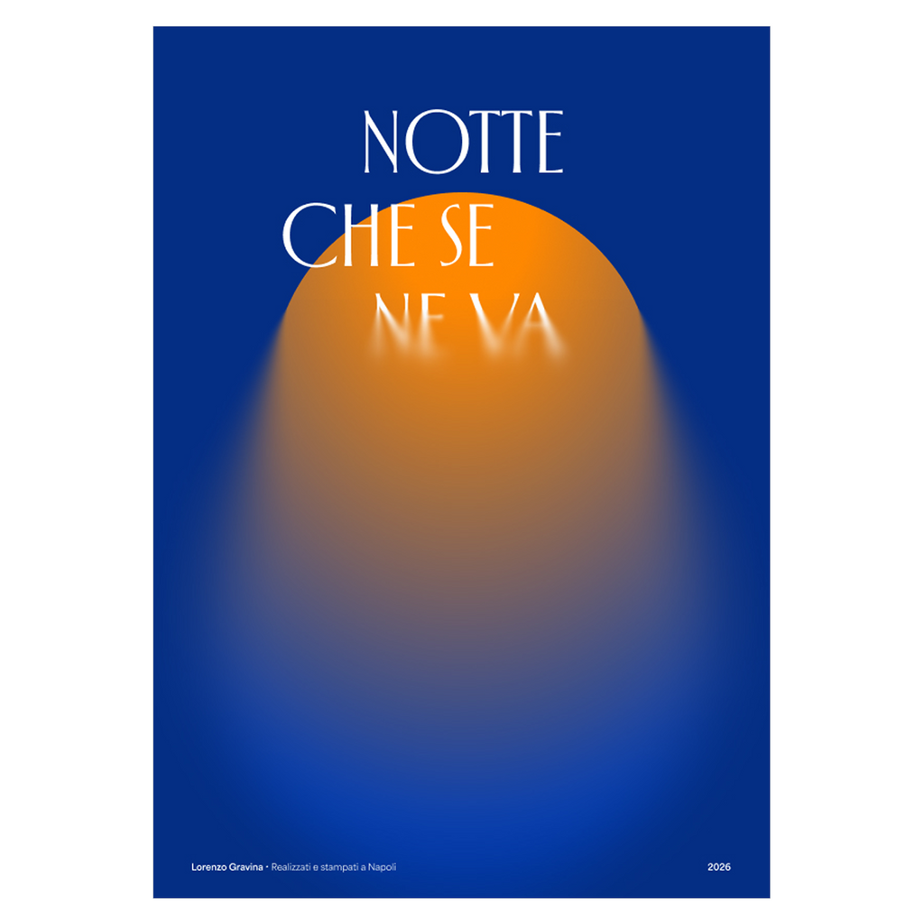 Poster Notte che se ne va – vicolo napoletano illuminato dal lampione, stampa | Posteria Verace