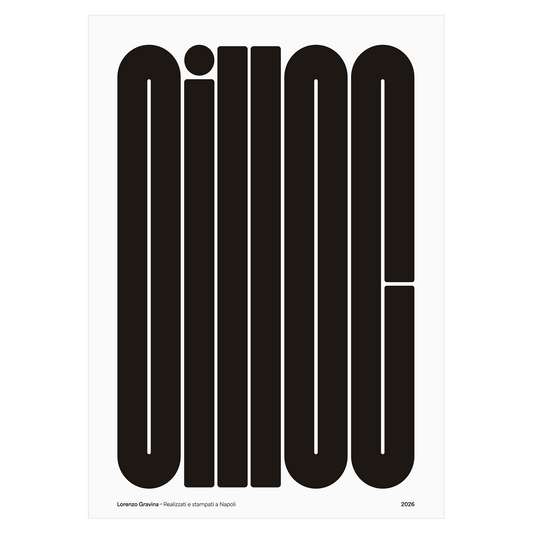 Poster Oilloc – composizione tipografica napoletana moderna su carta opaca | Posteria Verace