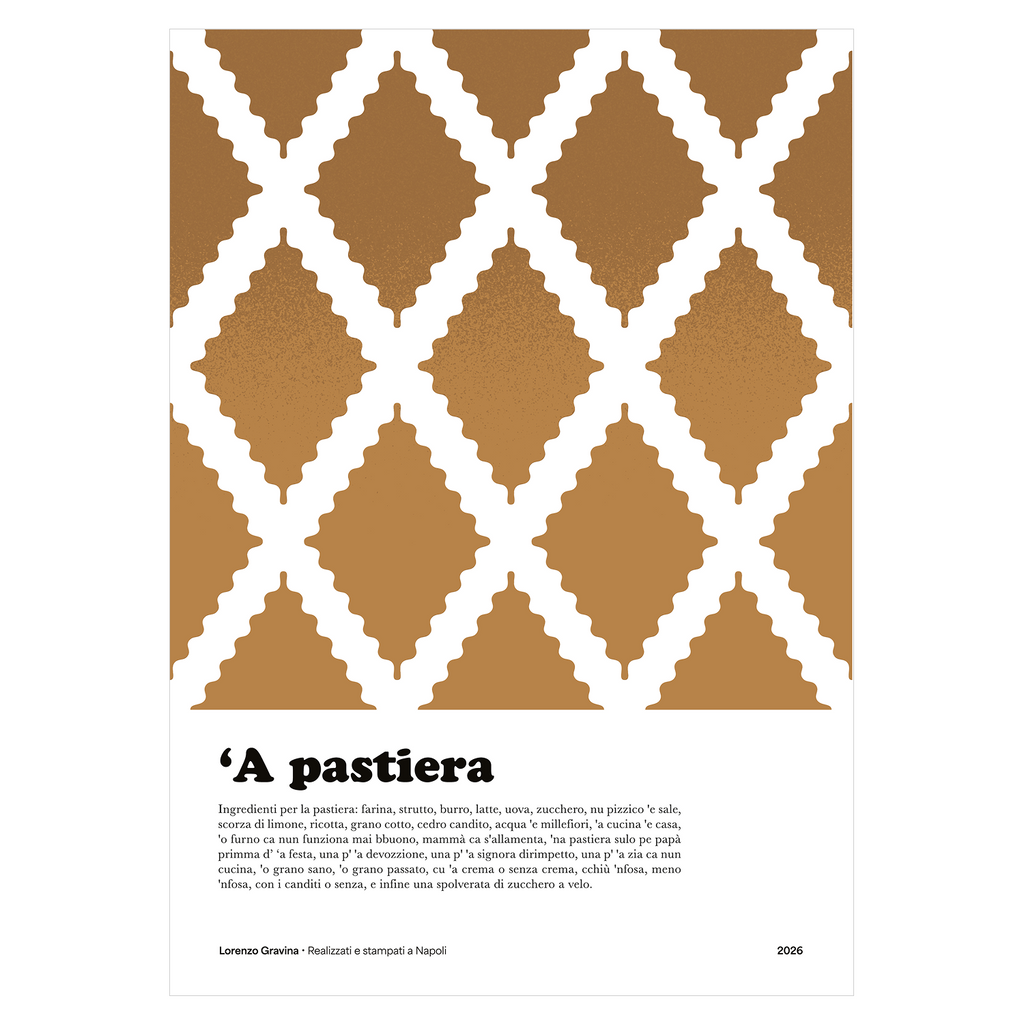Poster Pastiera Napoletana – dolce tradizionale, stampa per cucina | Posteria Verace
