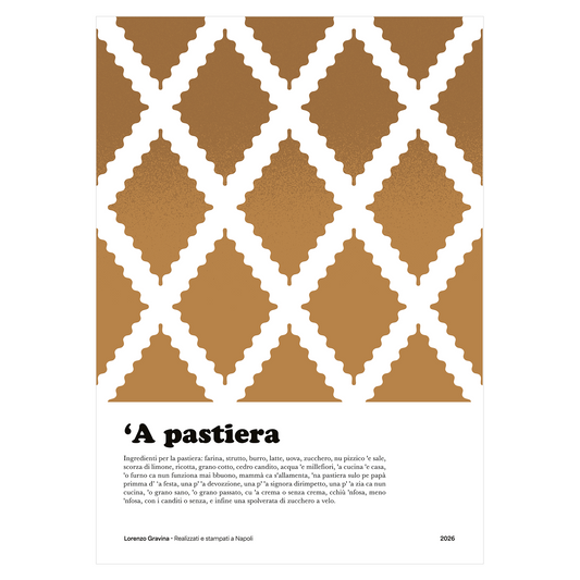 Poster Pastiera Napoletana – dolce tradizionale, stampa per cucina | Posteria Verace
