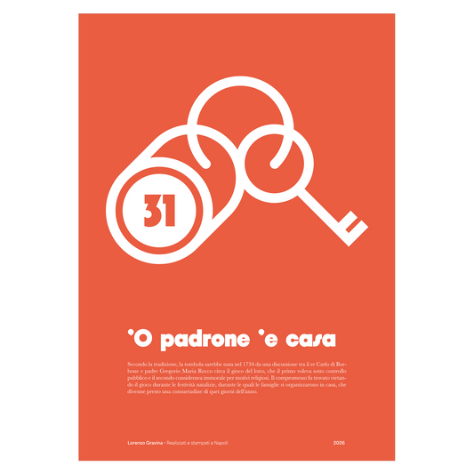 Poster Smorfia 31 'O Padrone 'e Casa – numero 31 della smorfia, regalo casa nuova | Posteria Verace
