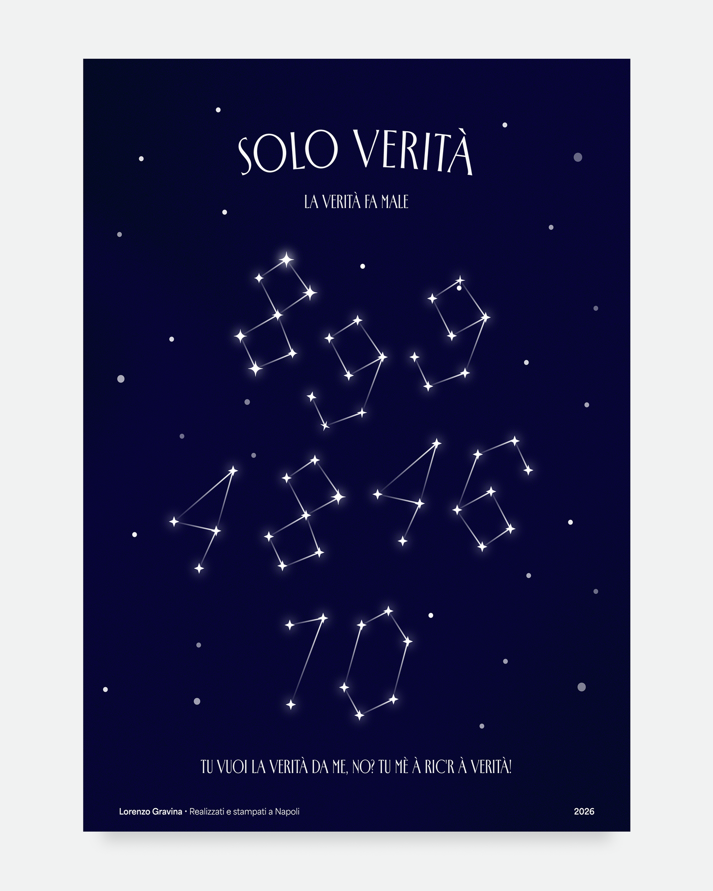 Poster Solo Verità – la cartomante napoletana 899 48 46 10, stampa tipografica | Posteria Verace
