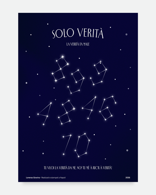solo Verità — poster napoletano tipografico di Lorenzo Gravina, Posteria Verace