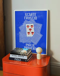 Poster Scarte Fruscio in cornice su parete – design napoletano contemporaneo | Posteria Verace