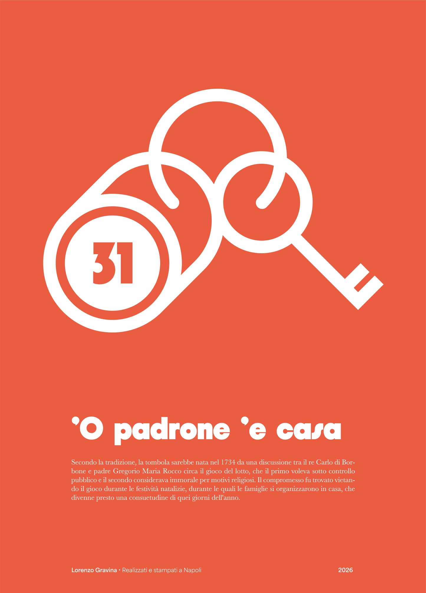 Poster Smorfia 31 ‘O Padrone ‘e Casa – stampa su carta opaca 230gr | Posteria Verace