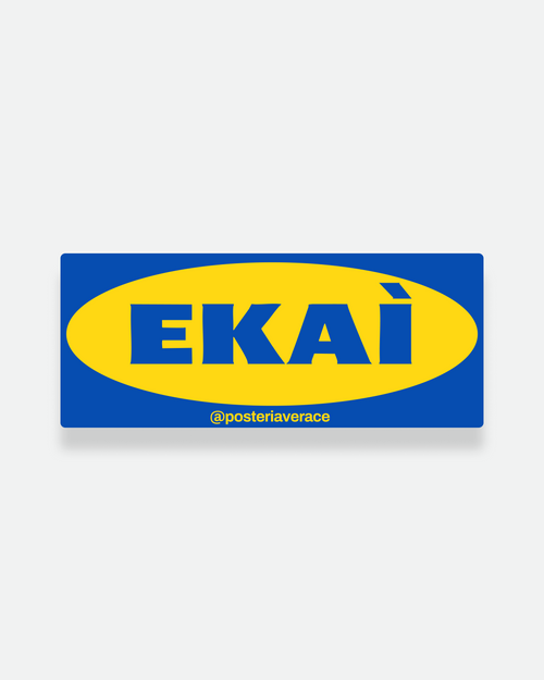 Sticker Ekai – adesivo napoletano in vinile per laptop, agenda e bottiglie | Posteria Verace