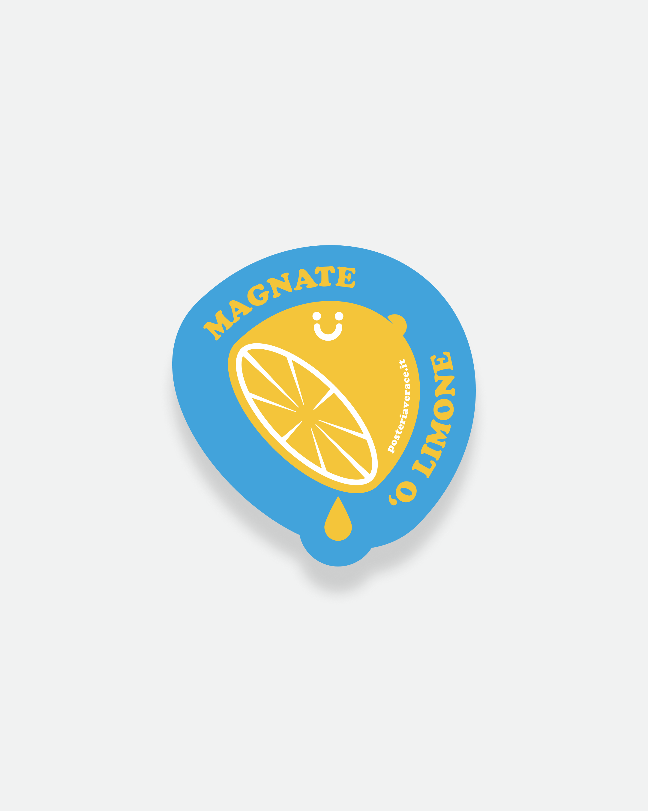 Sticker Magnate 'o Limone – adesivo napoletano in vinile resistente all'acqua | Posteria Verace
