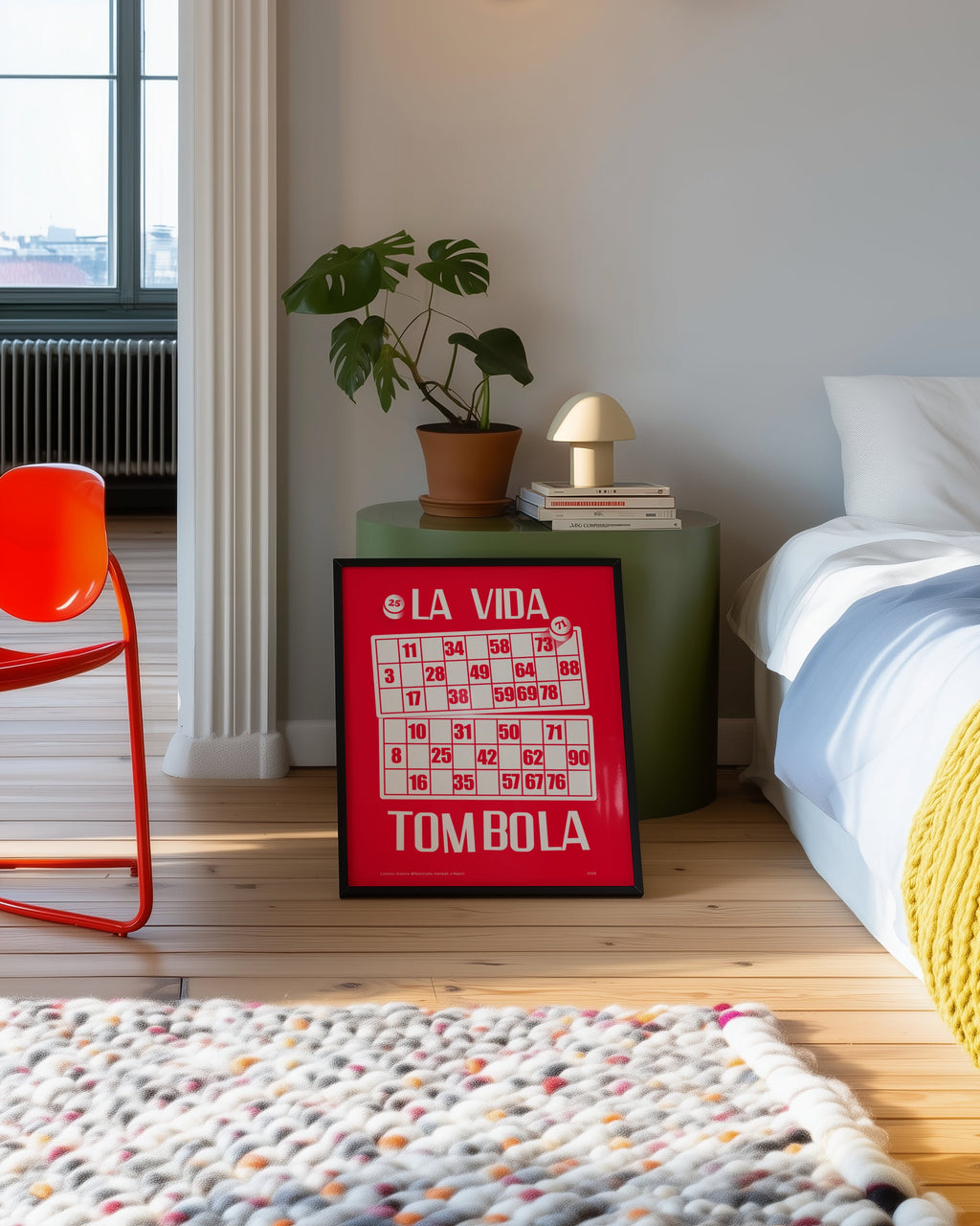 Poster Tombola in cornice su parete – stampa napoletana contemporanea | Posteria Verace